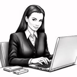 an image of a lady working on her laptop