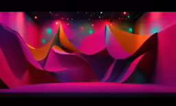 an artistic backdrop for a music event with bright colors