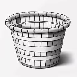 a black and white drawing of a pot