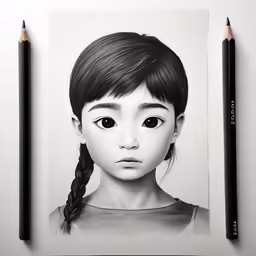 an illustration of a young girl with a braid