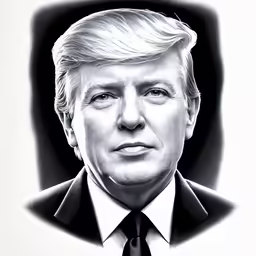 a pencil drawing of president donald clinton