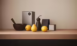 a shelf with various objects on it and in front of it