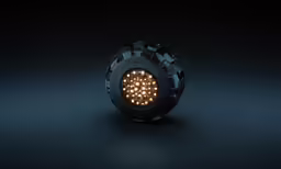 a bright light on top of a black surface