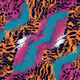 a colorful pattern with an animal - like design