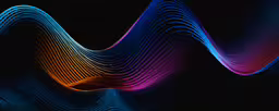 a colorful wave with waves in it,lines shaped like wavy shapes on black