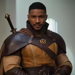 the character is dressed in armor and holding a sword