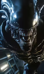 an alien man in a metal outfit