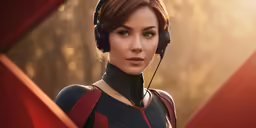 woman wearing headphones looking out towards the camera