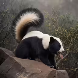 a small animal on a rock with its mouth open