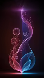 a multicolored abstract wave with bubbles