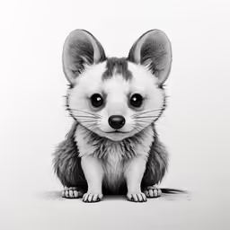 pencil drawing of a small rat by artby jane