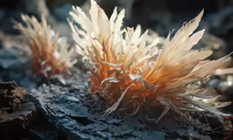 some orange flowers with lots of water droplets