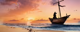 a boat is coming out of the water,a picture of a ship in the ocean