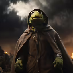 an image of a turtle dressed in a costume