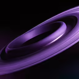 the purple ring is seen against a black background