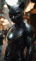 catwoman wearing cat costumes on a city street