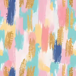 multicolored abstract brush strokes on a blue pink yellow pink and white background