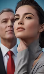 man and woman in formal wear in a fashion scene