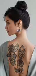 a young woman with black ink on her back