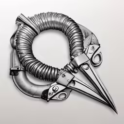 a drawing of some kind of object with scissors attached to it