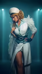 a woman is posing for a magazine cover