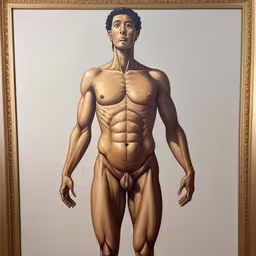 the painting shows a naked man