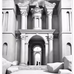 the large doorway in front of the building is opened up