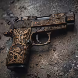 an old and worn guns on top of the ground