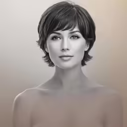 a woman with her shirt off posing for a photo