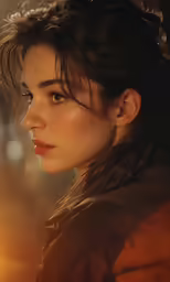 a woman in a top knot with the light from behind her