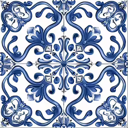 a blue and white pattern made out of ceramic tile