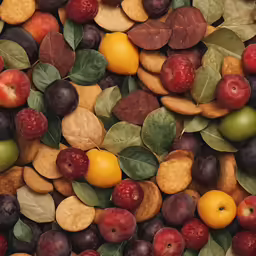a background of fresh fruits are featured here