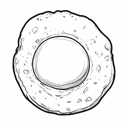 a hand drawn illustration of a donut