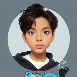 a young boy with an odd expression on his face