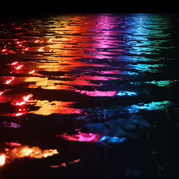 a water reflection that looks like some lights