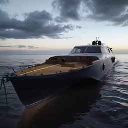 the large boat is sailing on water