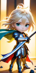 the statue is of a pretty girl dressed in armor