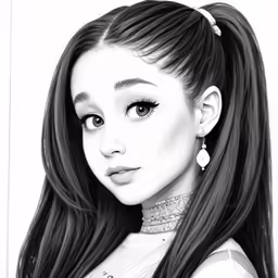 a pencil drawing of a young girl with long hair