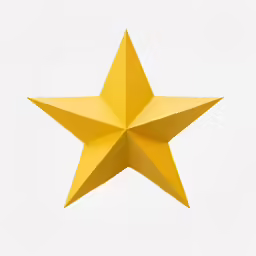 a gold colored star on a white background