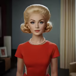 this doll appears to be wearing a red dress