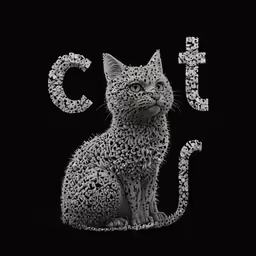 a picture that resembles a cat and some letters