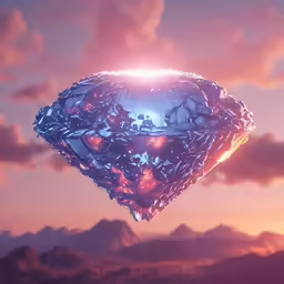 a diamond in the sky is shown under a colorful light