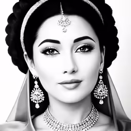 a woman wearing a headband and wearing jewelry