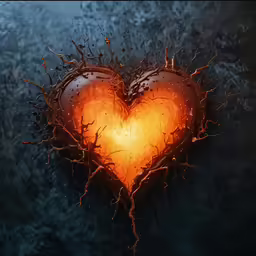 a picture of a heart that has a lot of water on it