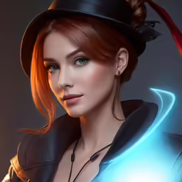 a beautiful woman in a black outfit and hat