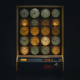a bunch of clocks that are in a drawer