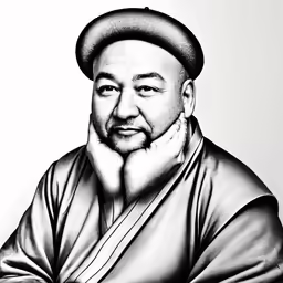 a black and white photo of a man with his hands crossed