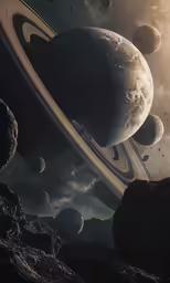 an image of the planets and stars from space