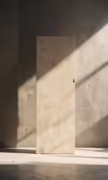 an old door sits next to a cement wall