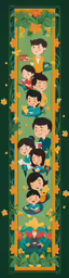 the people in the image are standing on green mats